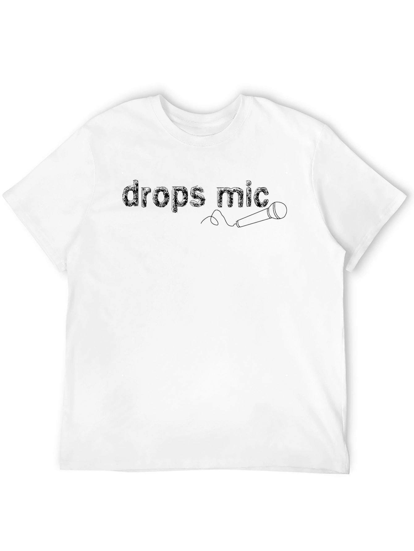 Drops Mic Graphic Tee - Black Cotton T-Shirt