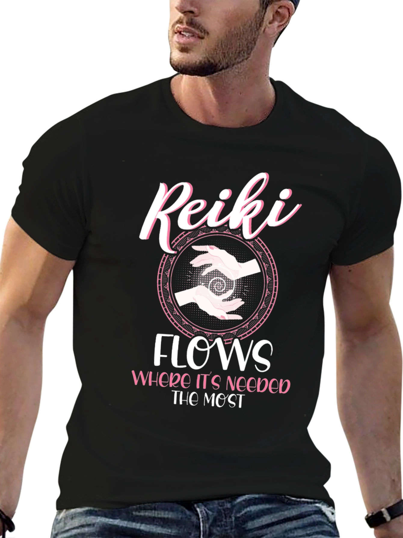 Reiki Flows Graphic T-Shirt - Spiritual Energy Healing Tee