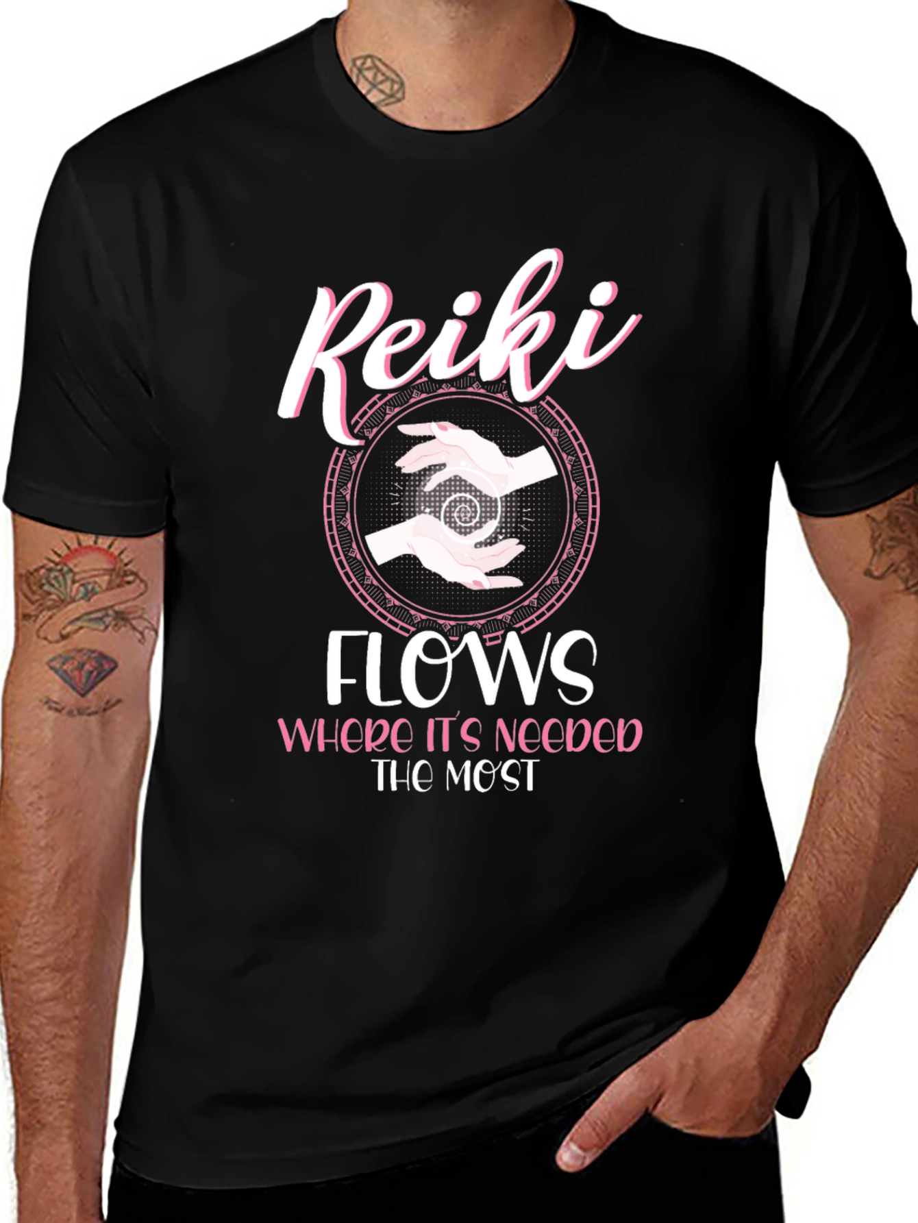 Reiki Flows Graphic T-Shirt - Spiritual Energy Healing Tee