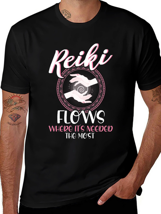 Reiki Flows Graphic T-Shirt - Spiritual Energy Healing Tee