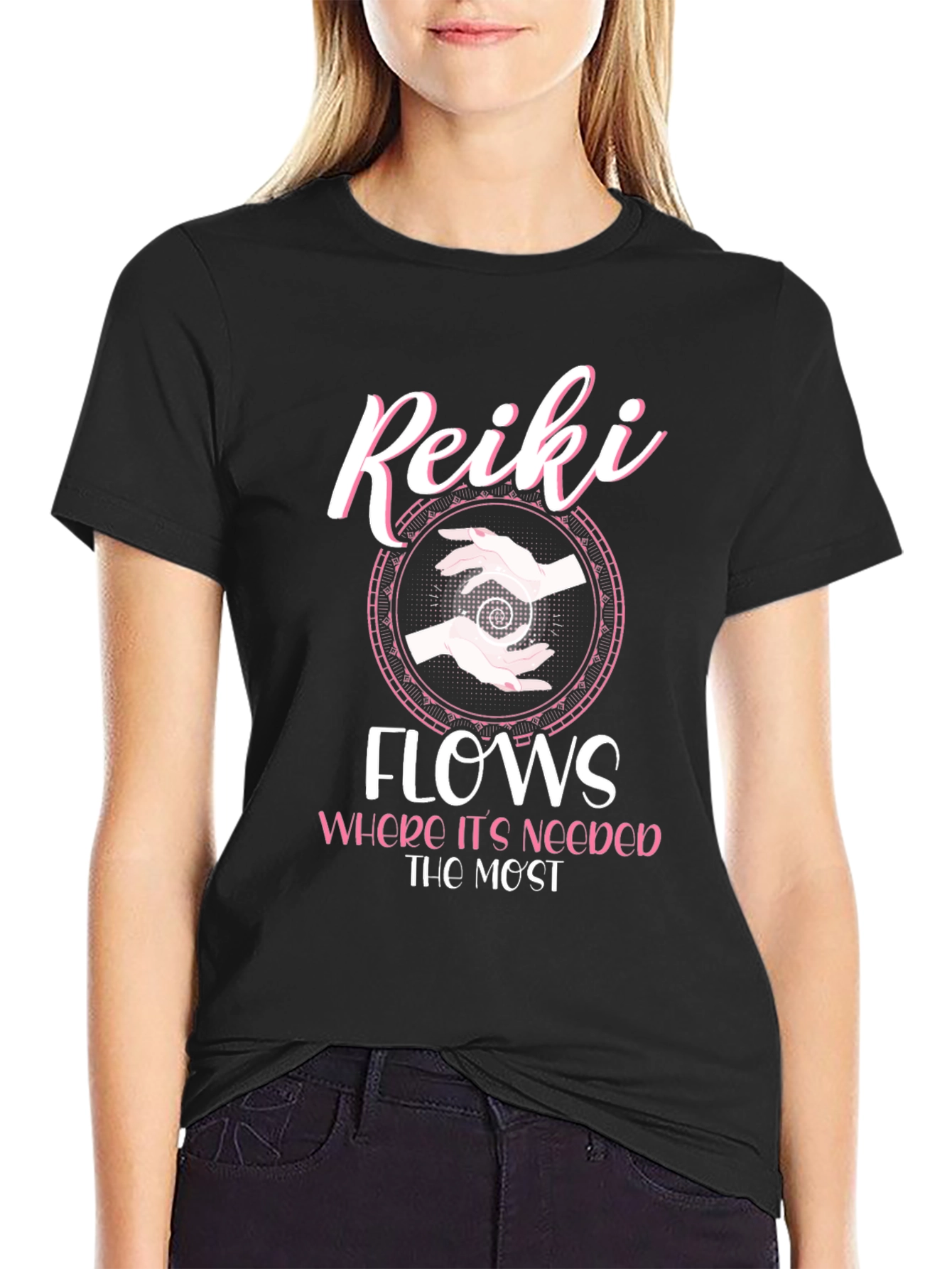 Reiki Flows Graphic T-Shirt - Spiritual Energy Healing Tee