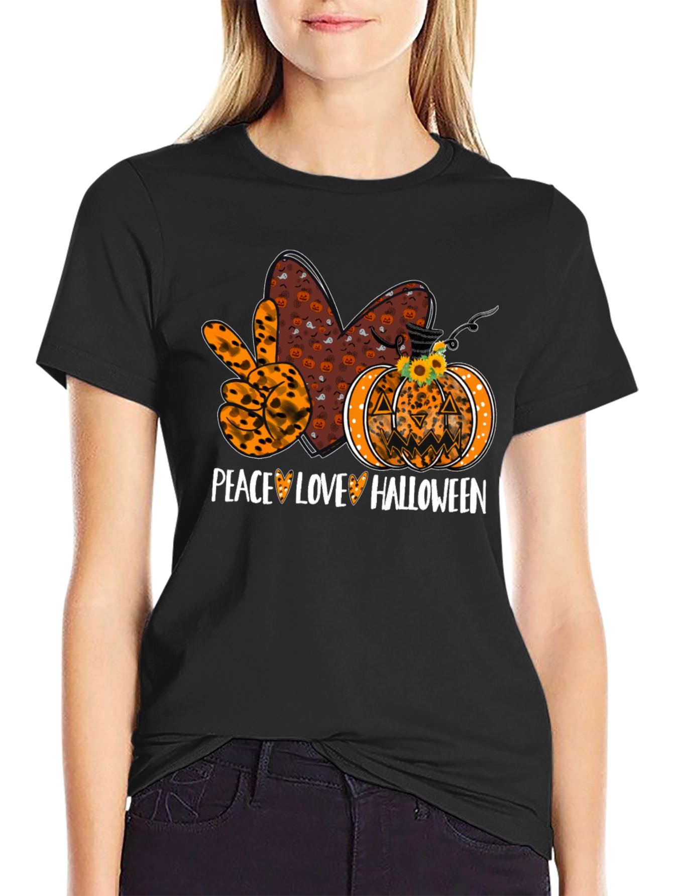 Peace Love Halloween T-Shirt