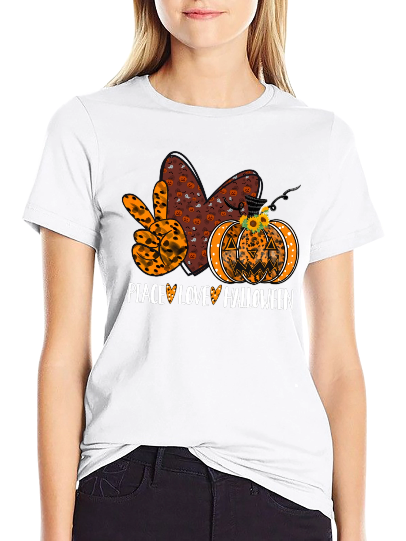 Peace Love Halloween T-Shirt