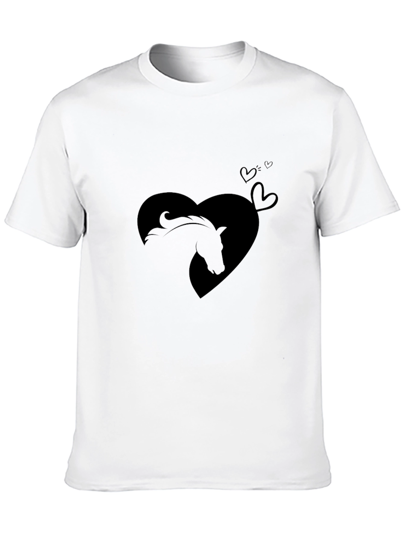Equestrian Heart Tee - Horse Lovers Black T-Shirt