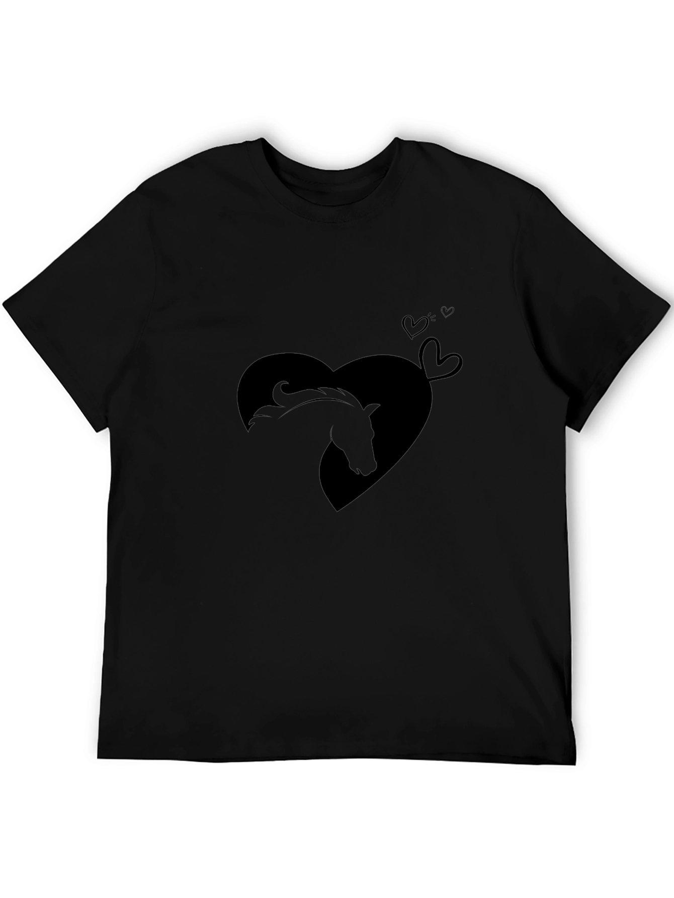 Equestrian Heart Tee - Horse Lovers Black T-Shirt