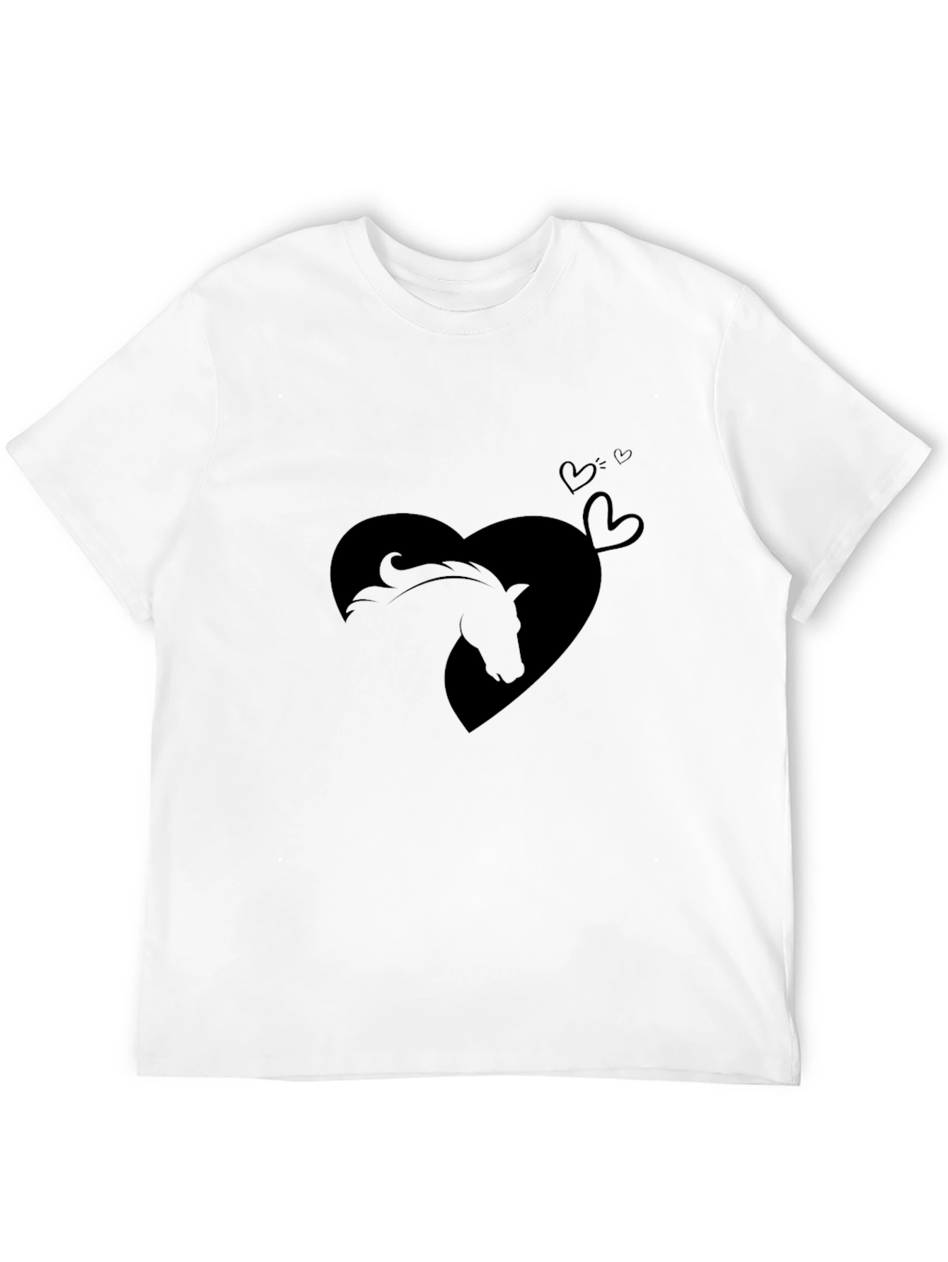 Equestrian Heart Tee - Horse Lovers Black T-Shirt
