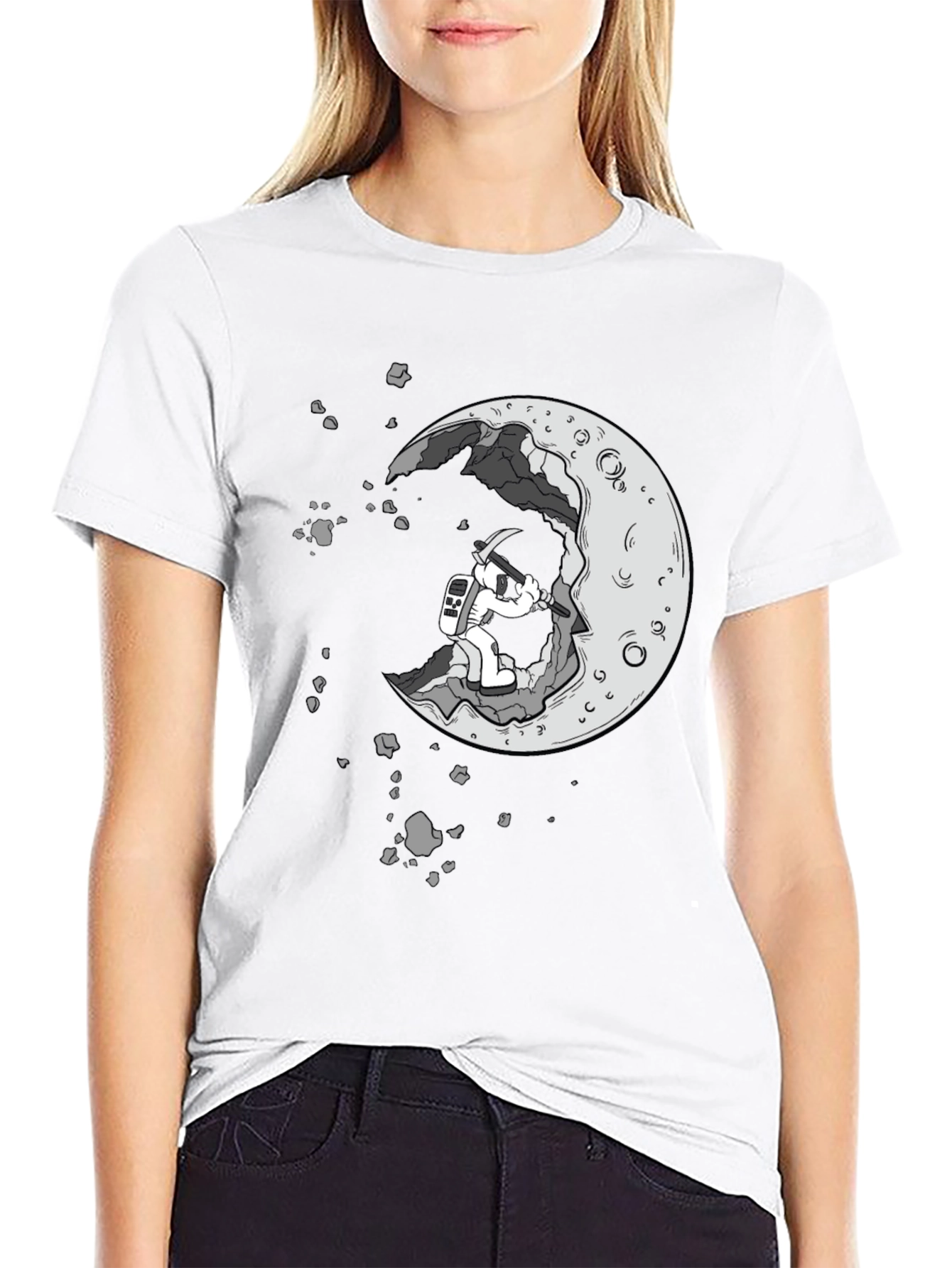 Moon Miner Graphic Tee - Black