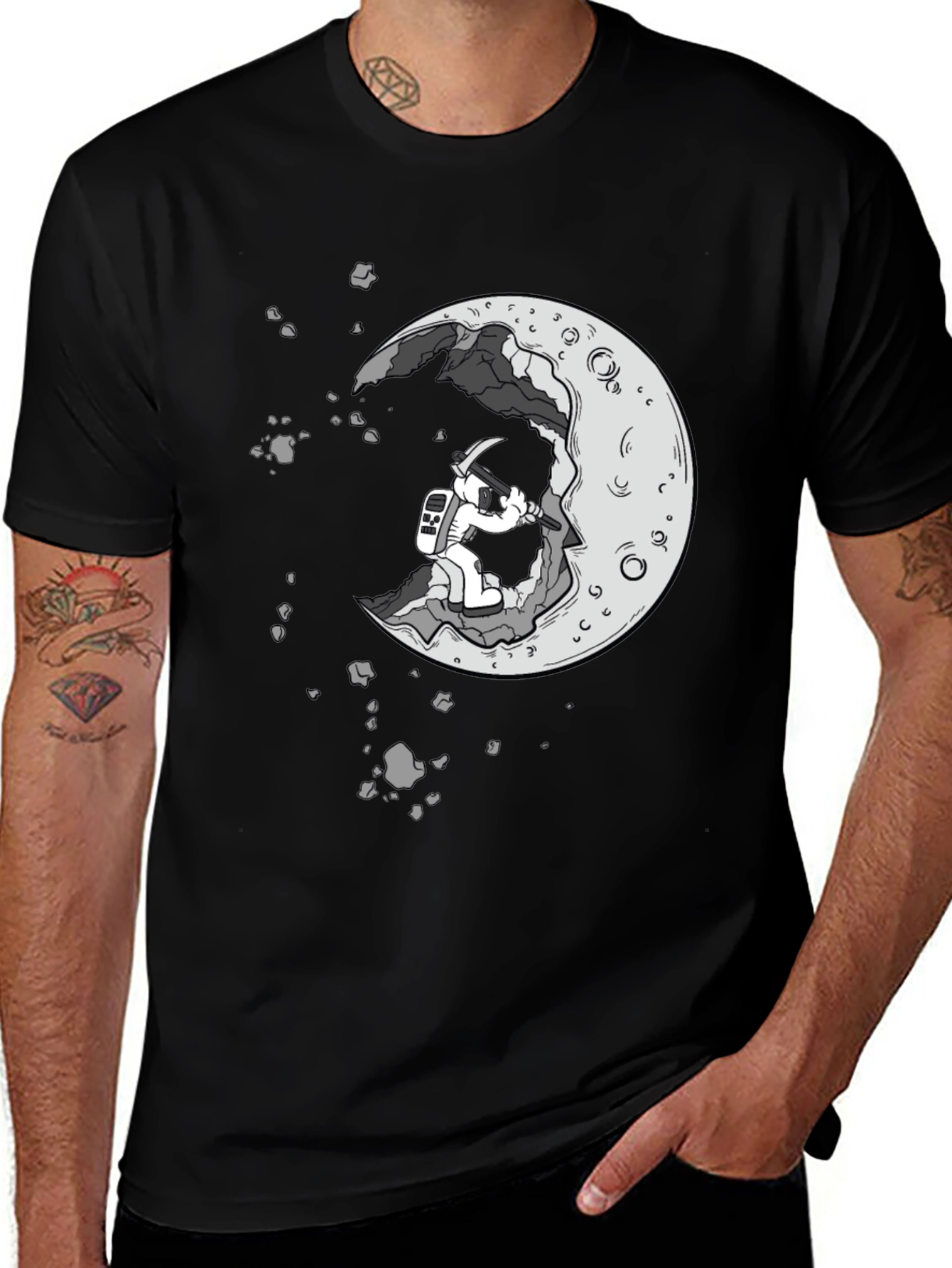 Moon Miner Graphic Tee - Black