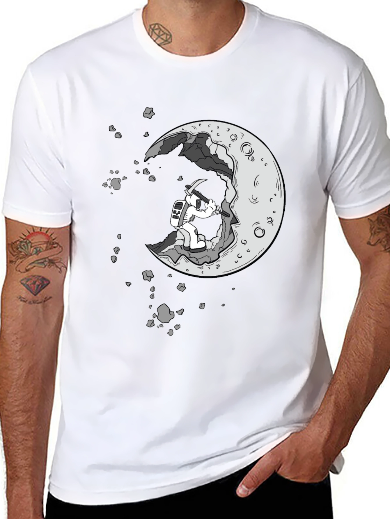 Moon Miner Graphic Tee - Black