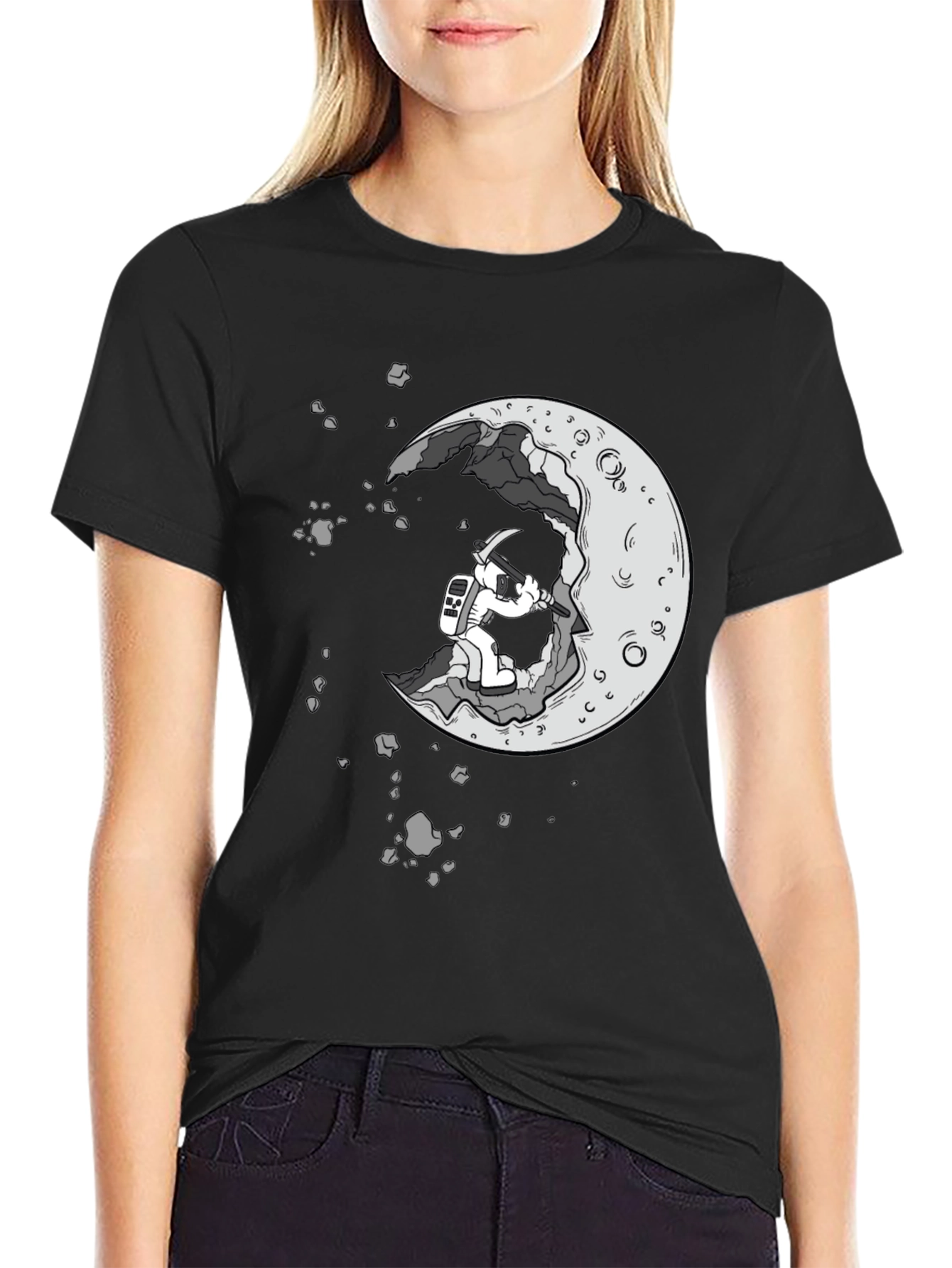 Moon Miner Graphic Tee - Black