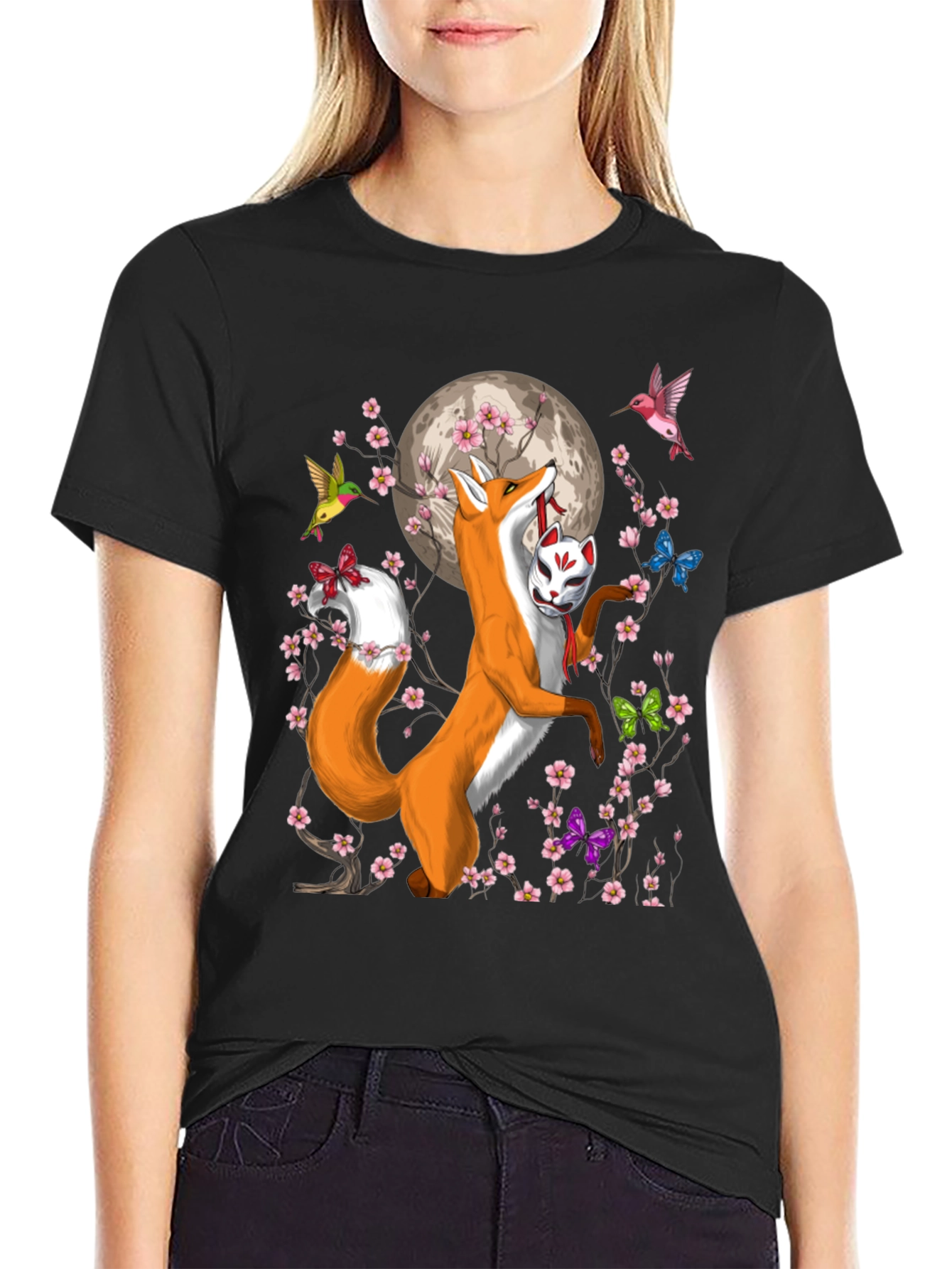 Fox & Mask Graphic T-Shirt - Unisex