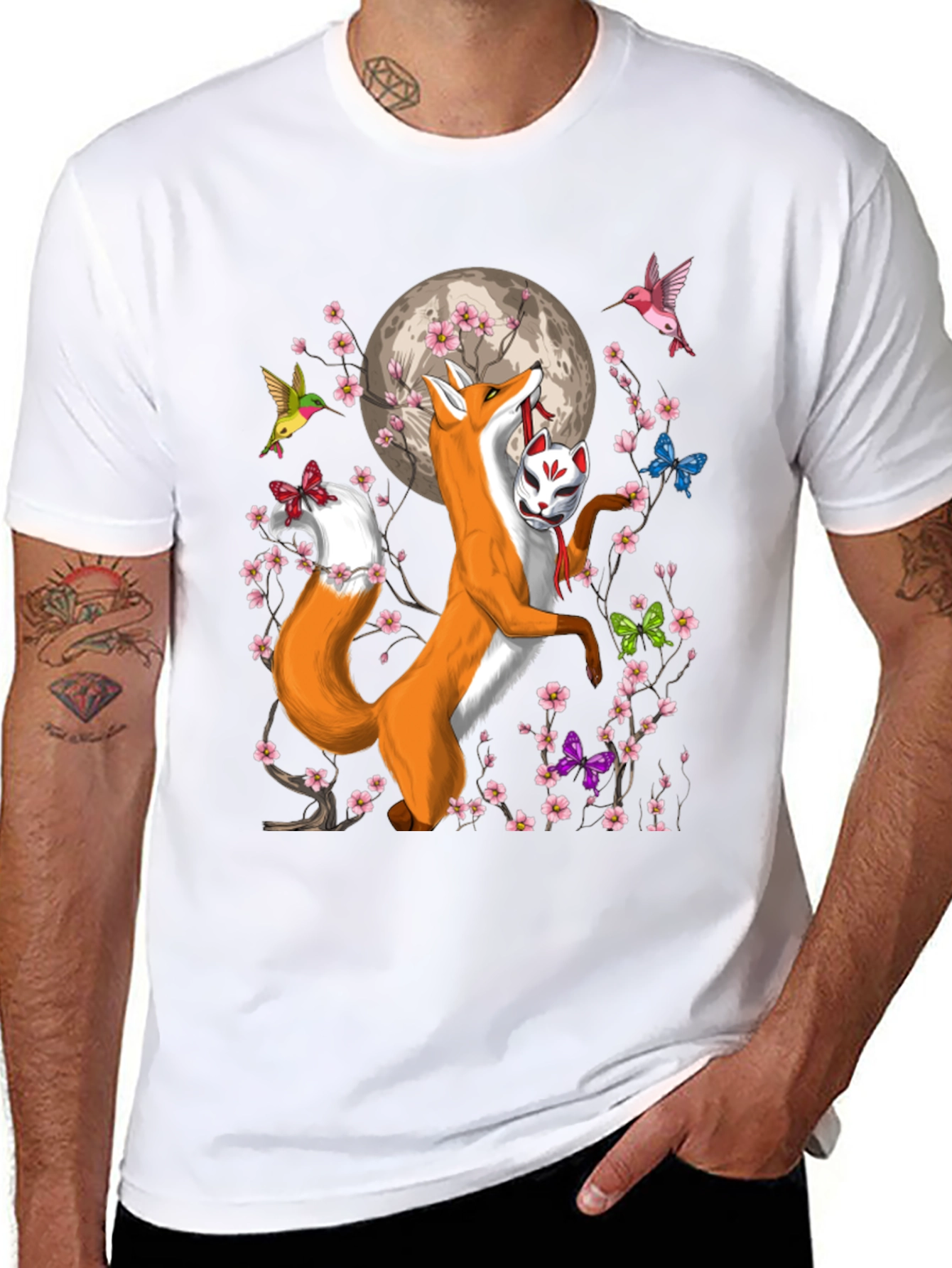 Fox & Mask Graphic T-Shirt - Unisex