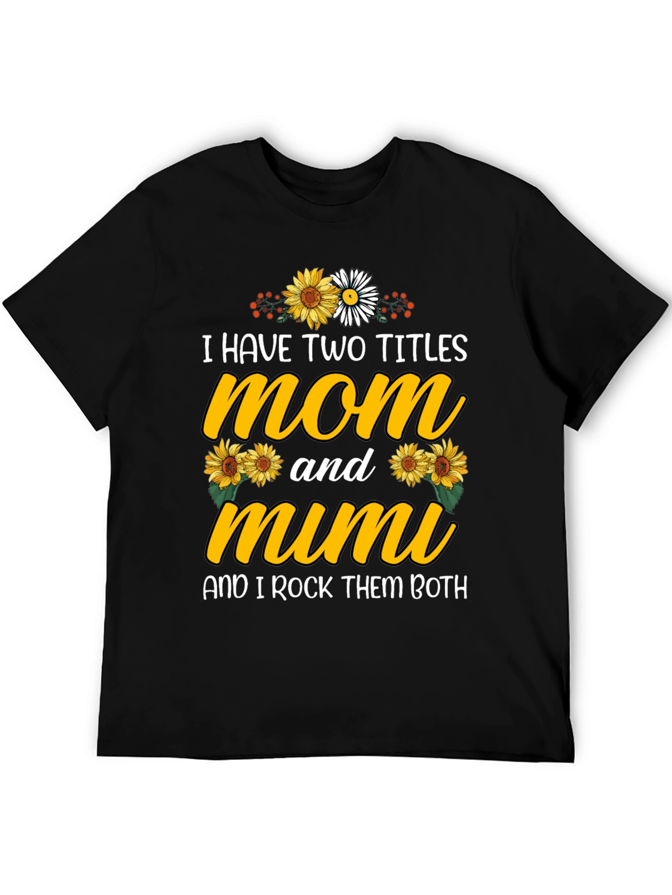 Mom and Mimi T-Shirt With Sunflower Design