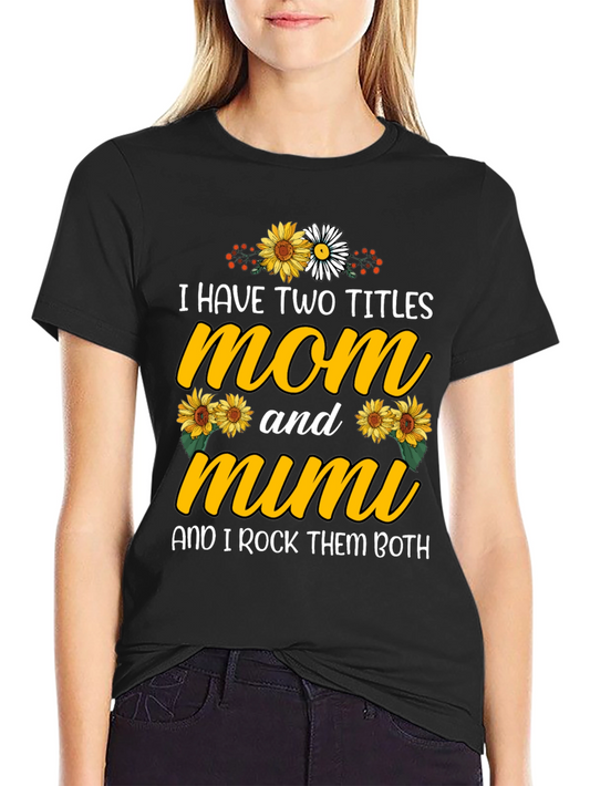 Mom and Mimi T-Shirt With Sunflower Design