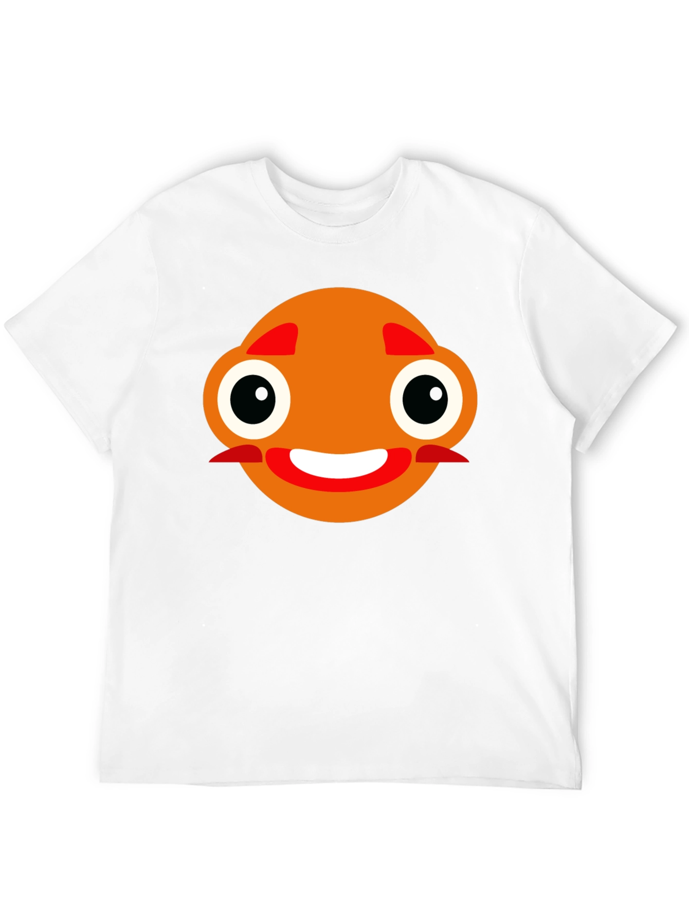 Funny Orange Face Black T-Shirt