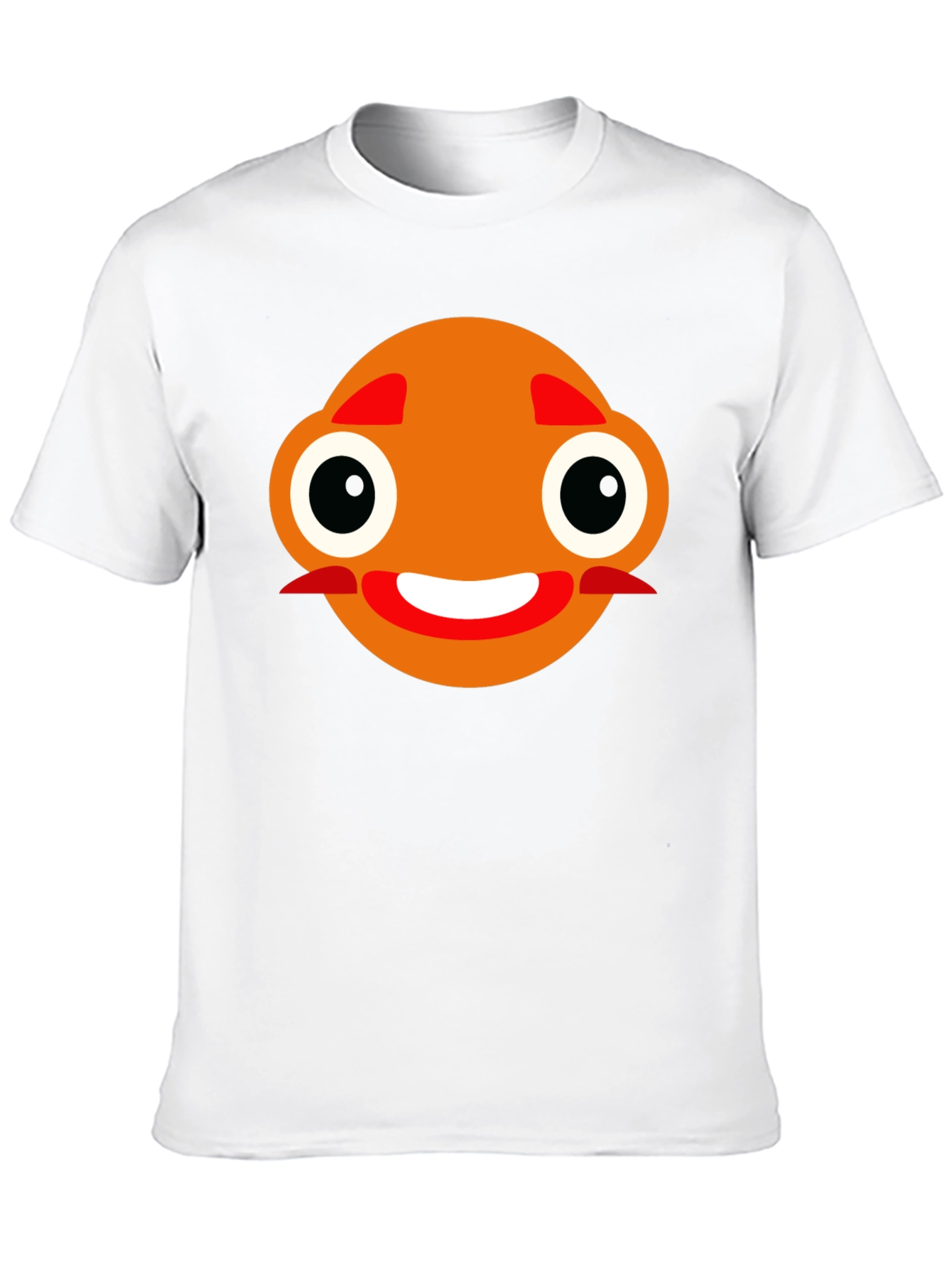 Funny Orange Face Black T-Shirt