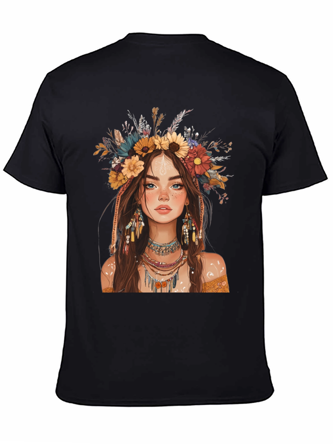 Boho Girl Graphic Tee - Stylish Printed T-Shirt