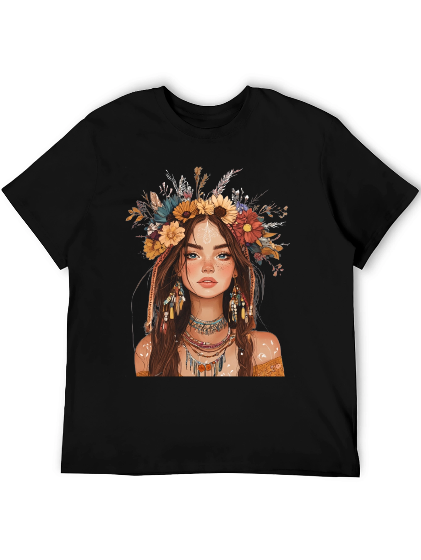 Boho Girl Graphic Tee - Stylish Printed T-Shirt