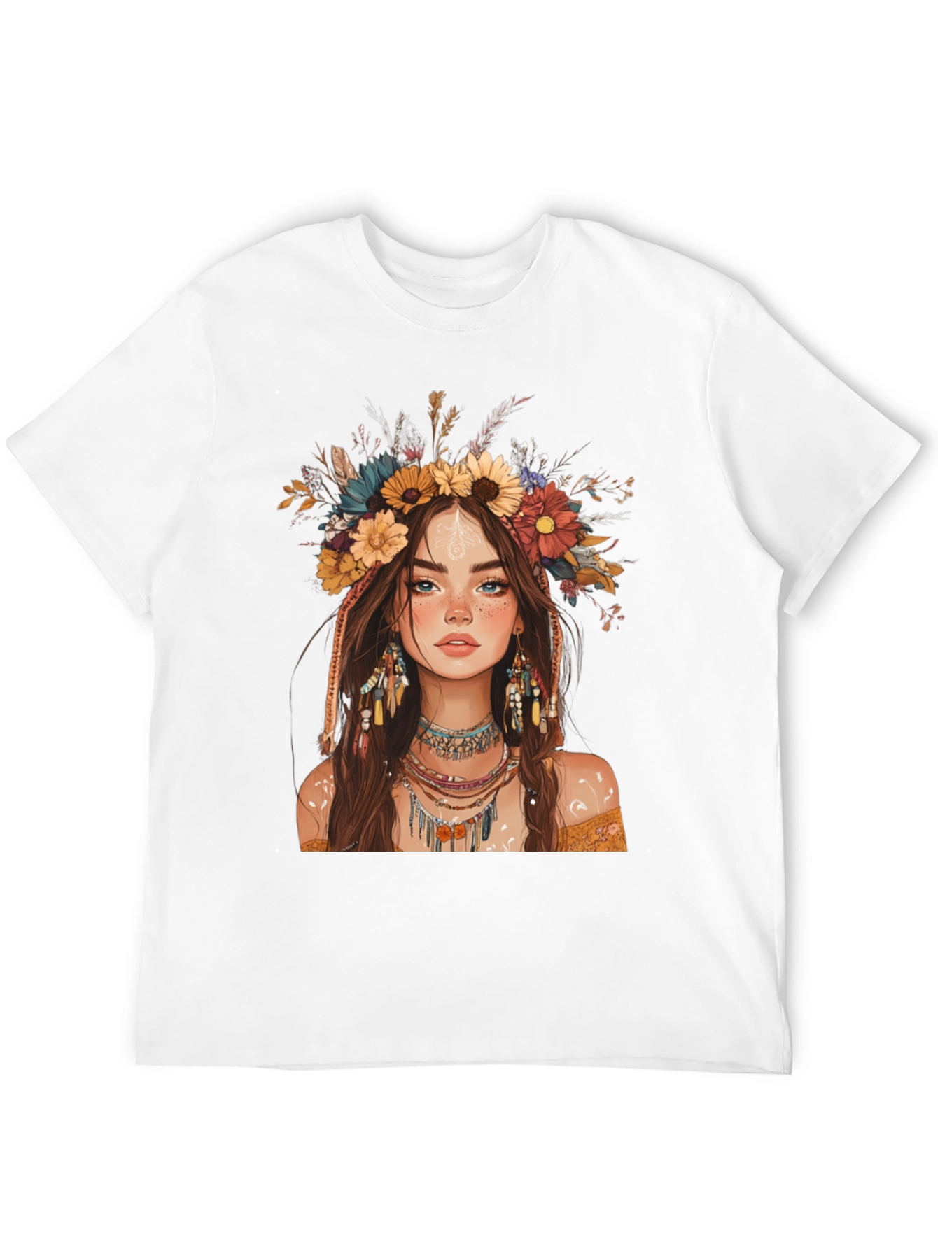Boho Girl Graphic Tee - Stylish Printed T-Shirt