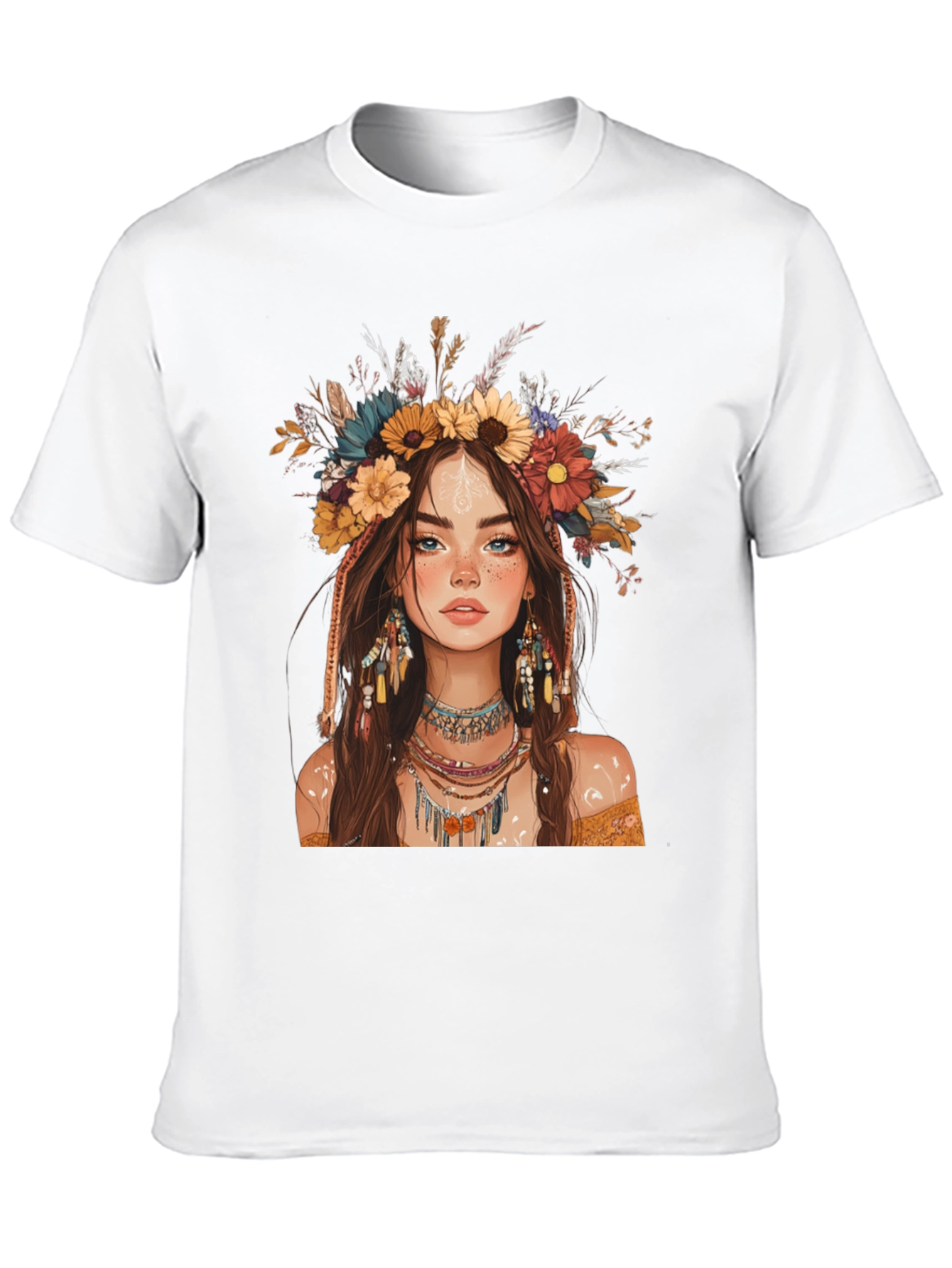Boho Girl Graphic Tee - Stylish Printed T-Shirt
