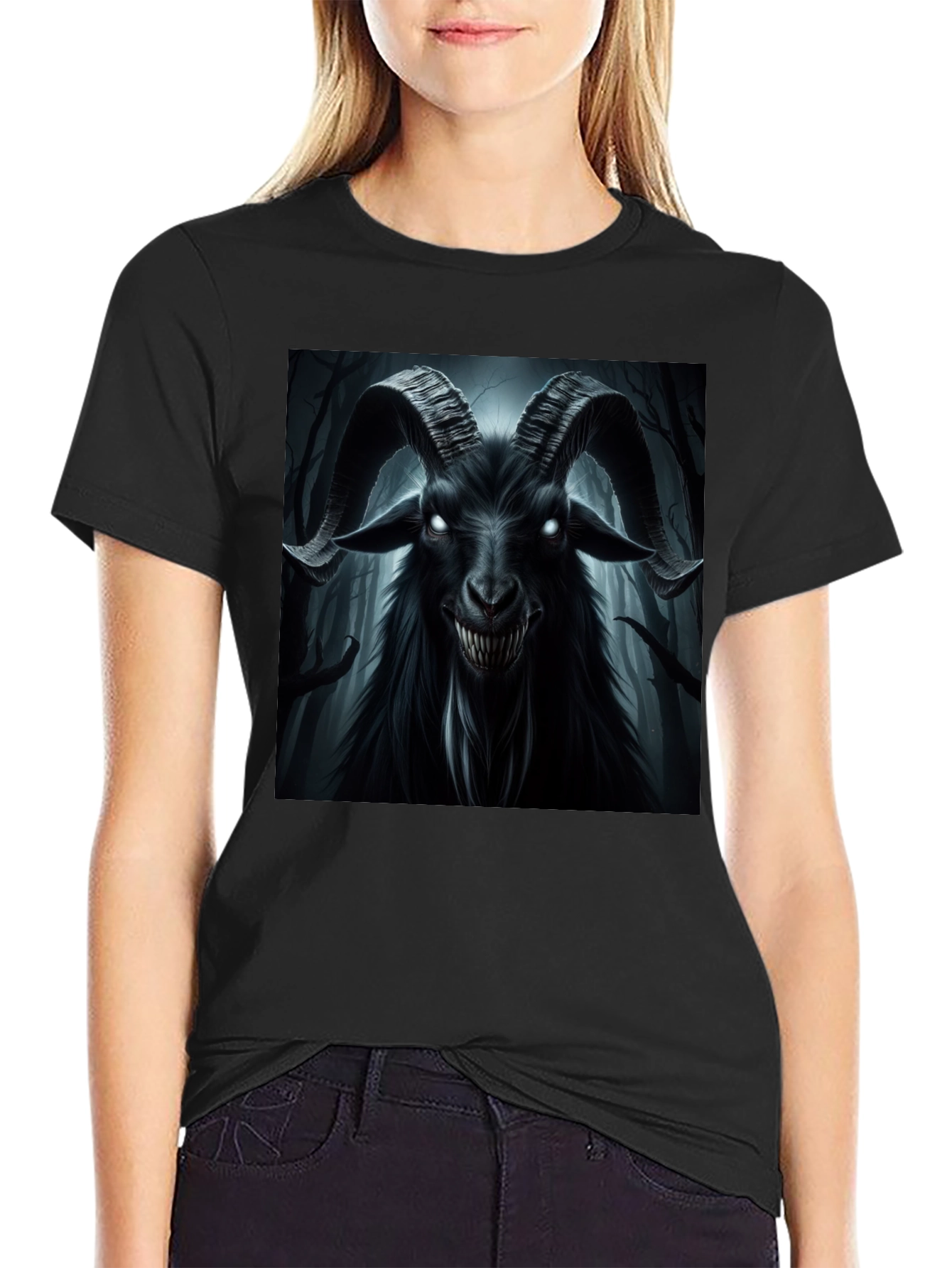 Black Goat T-Shirt - Occult Satanic Baphomet Tee