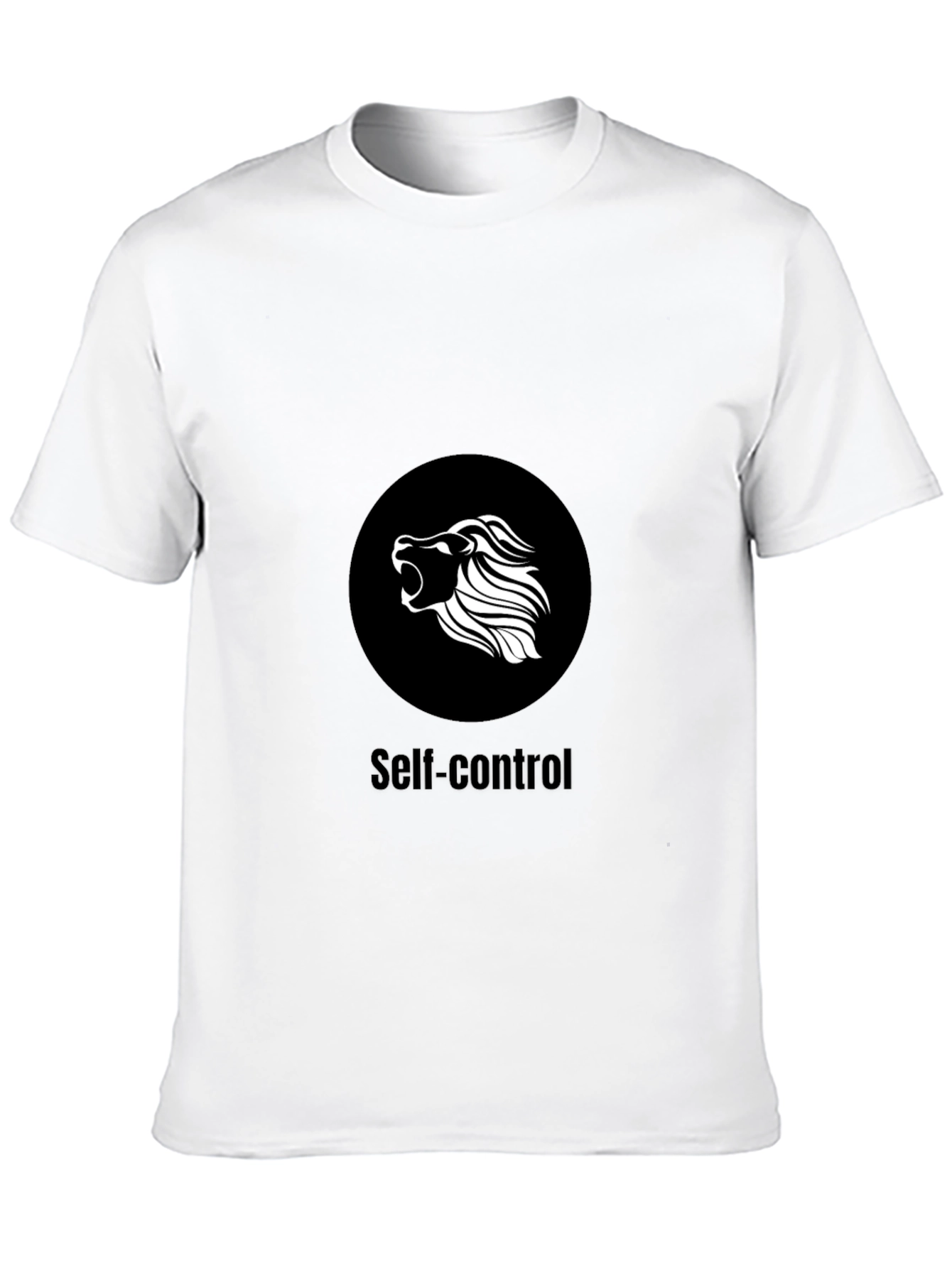 Self-Control Lion Graphic Black T-Shirt