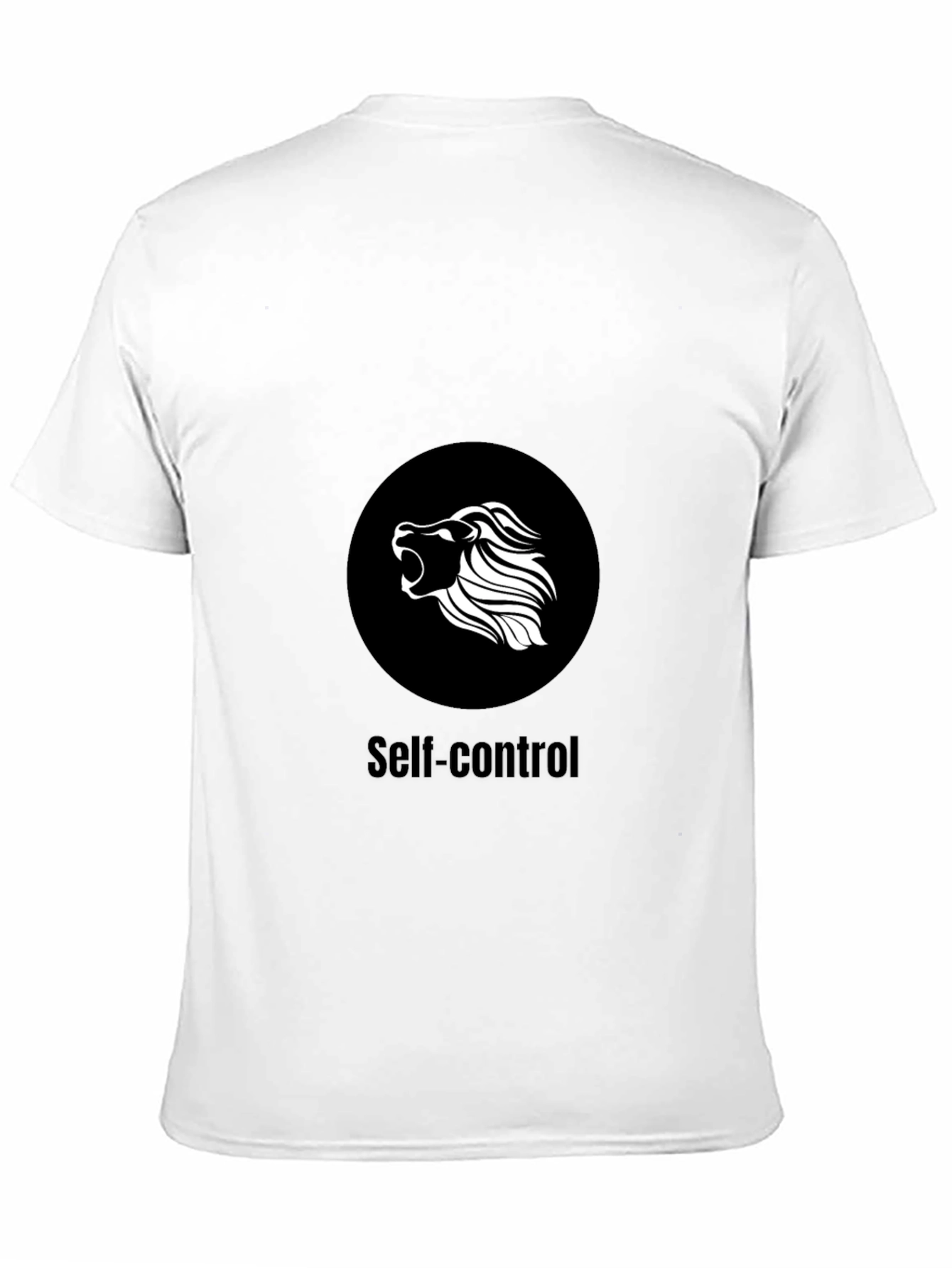 Self-Control Lion Graphic Black T-Shirt
