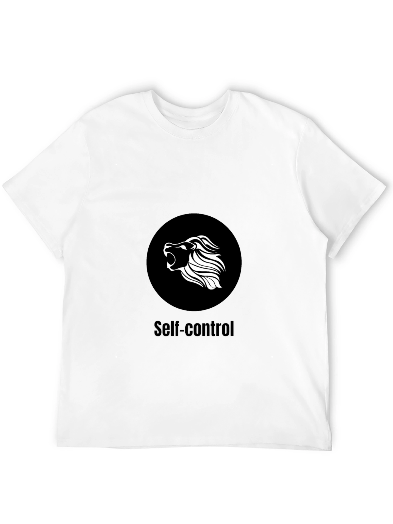 Self-Control Lion Graphic Black T-Shirt