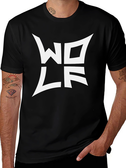 Black Wolf Logo Tee - Modern Graphic T-Shirt