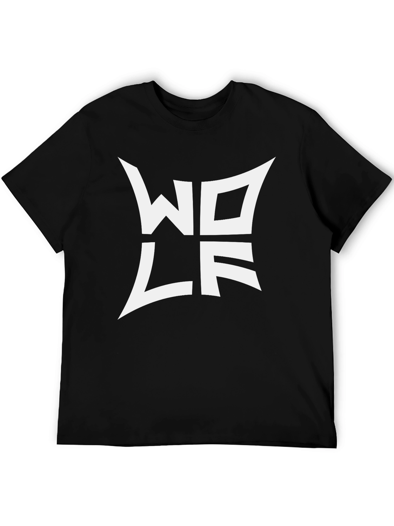 Black Wolf Logo Tee - Modern Graphic T-Shirt