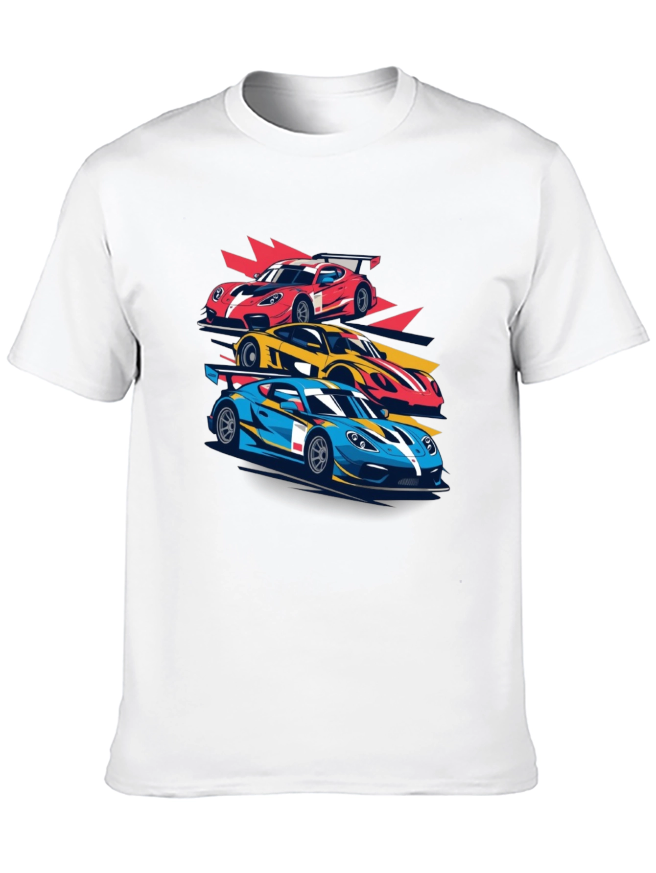 Racing Car Graphic Tee - Black Cotton T-Shirt