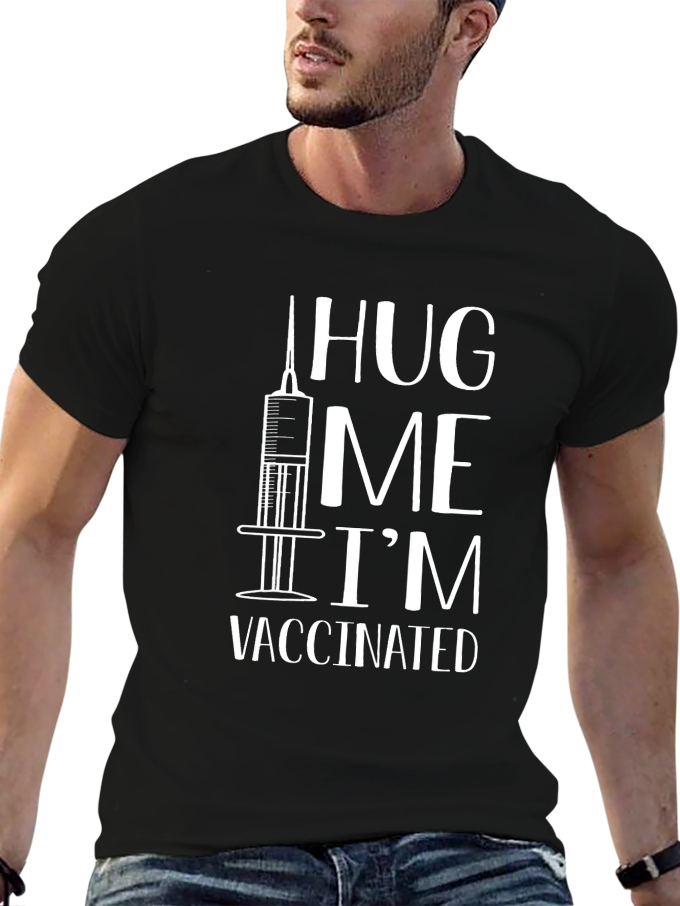 Hug Me Im Vaccinated Novelty T-Shirt
