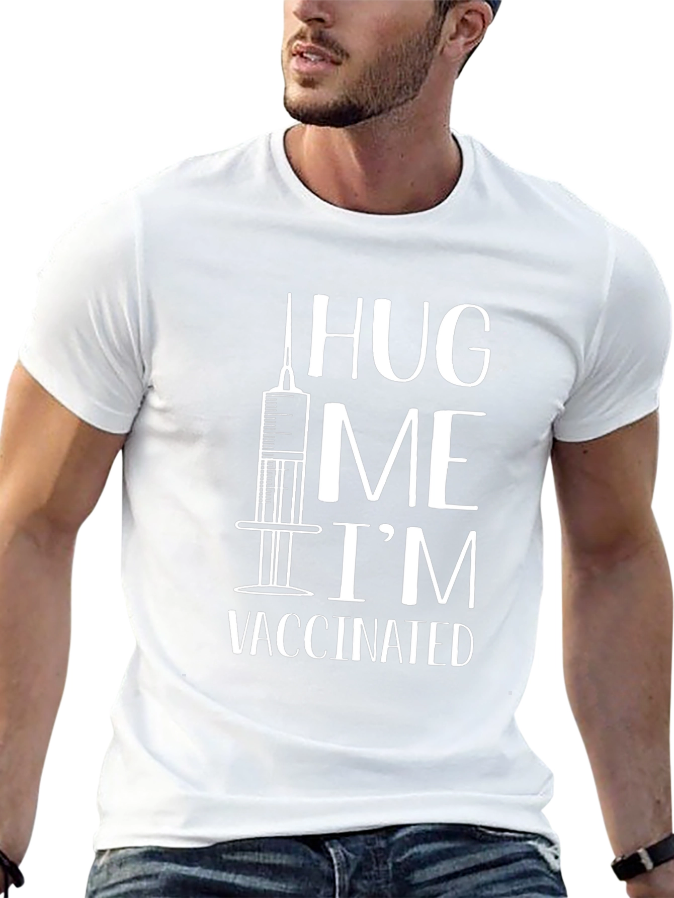 Hug Me Im Vaccinated Novelty T-Shirt