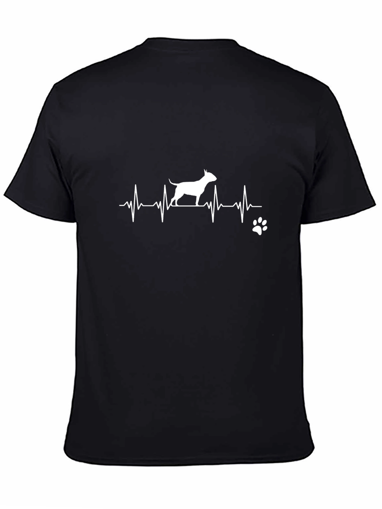 Dog Lover Heartbeat T-Shirt - Black