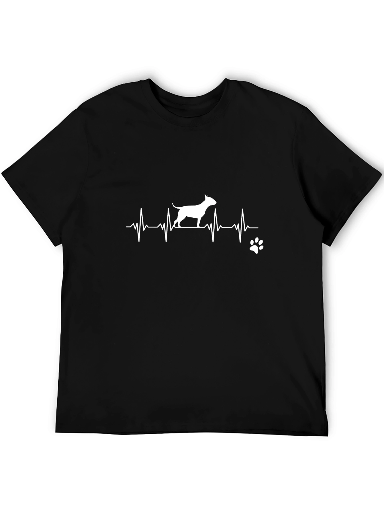 Dog Lover Heartbeat T-Shirt - Black