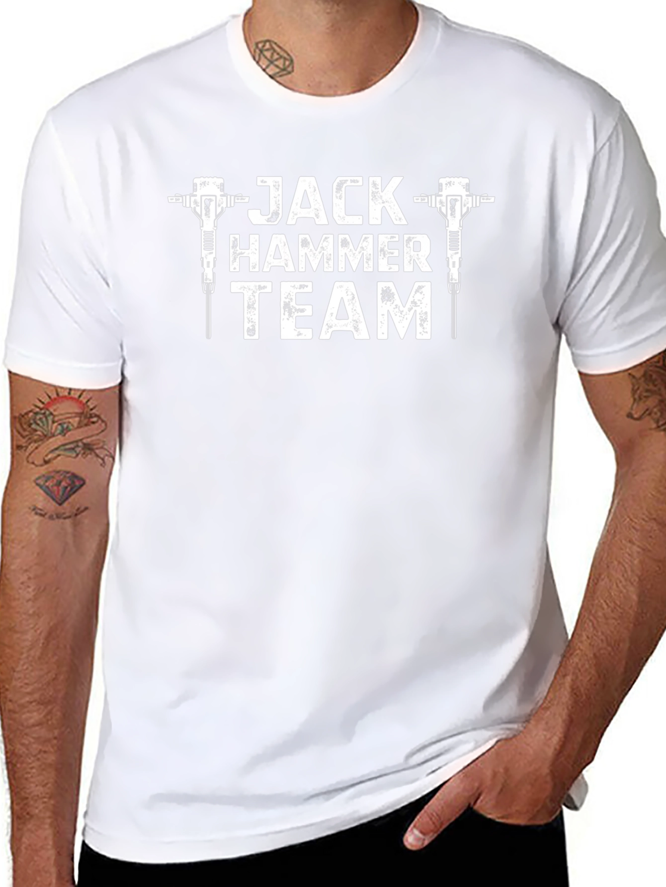 Jack Hammer Team T-Shirt - Black Crew Neck Tee