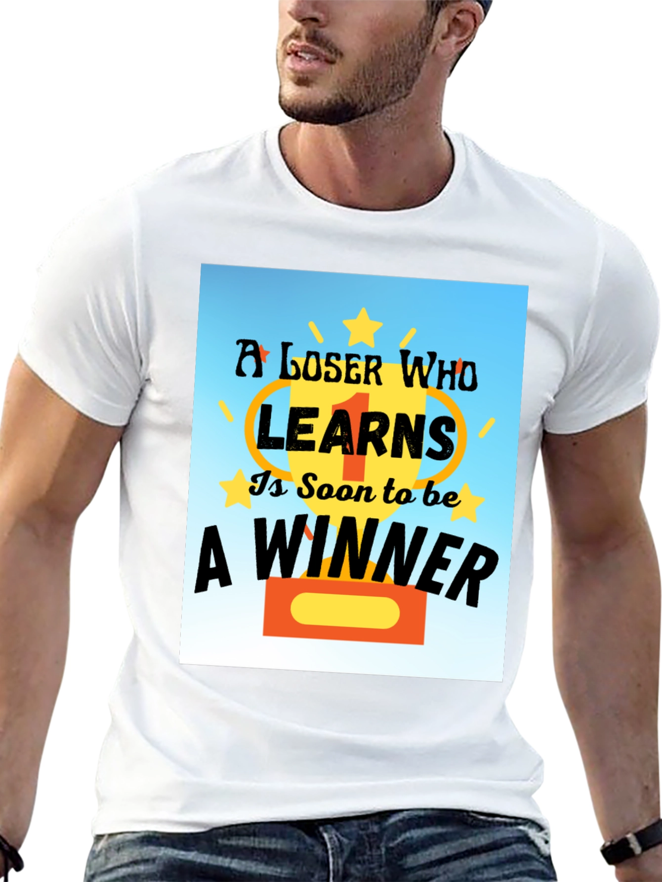 Loser Learns To Be Winner Black T-Shirt