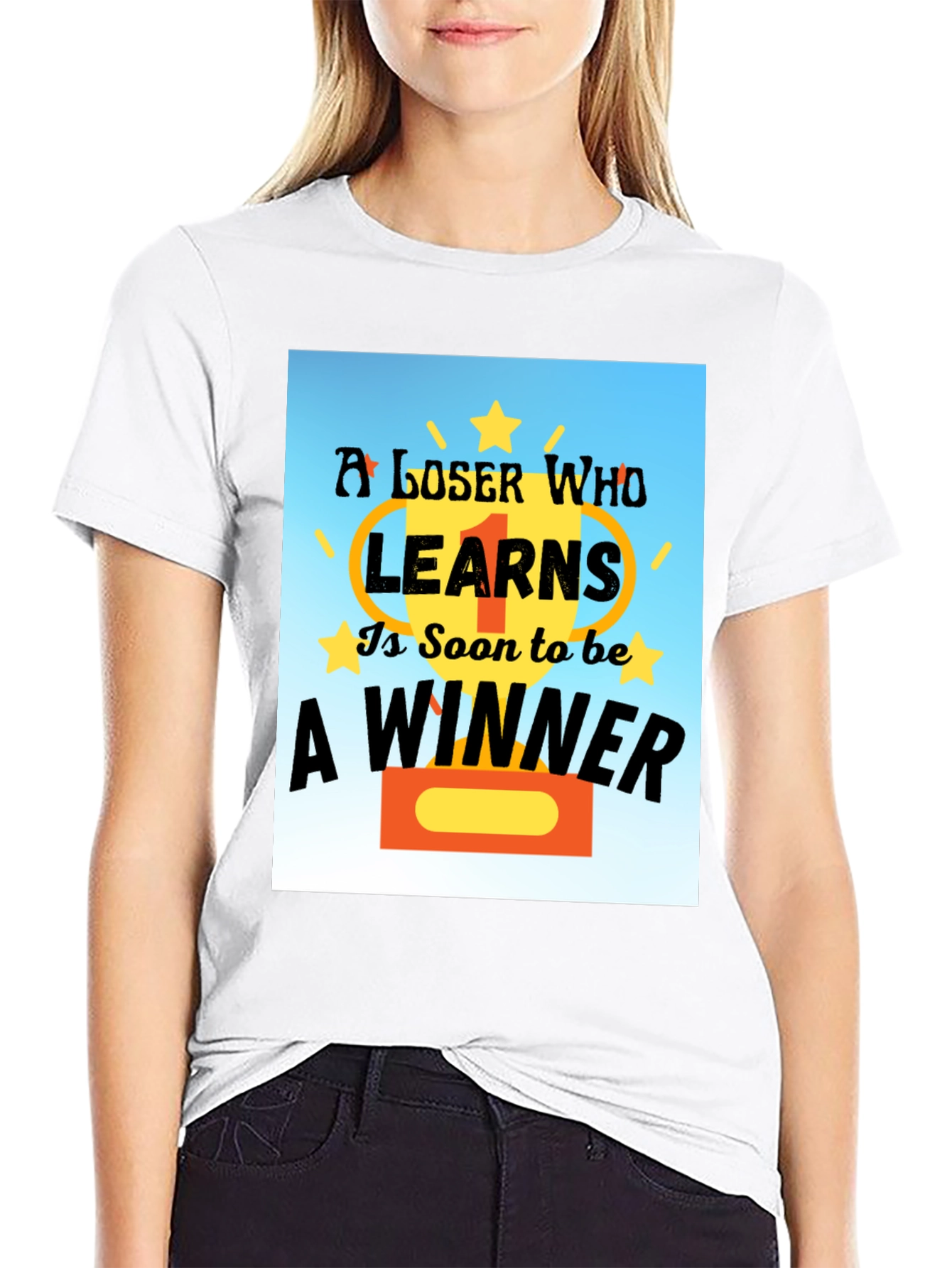 Loser Learns To Be Winner Black T-Shirt