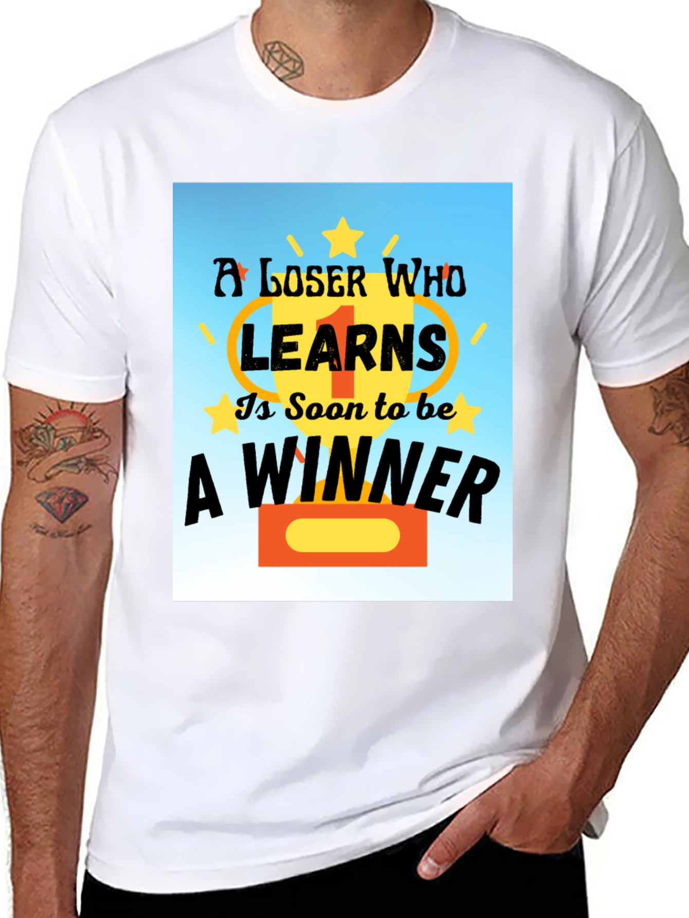 Loser Learns To Be Winner Black T-Shirt