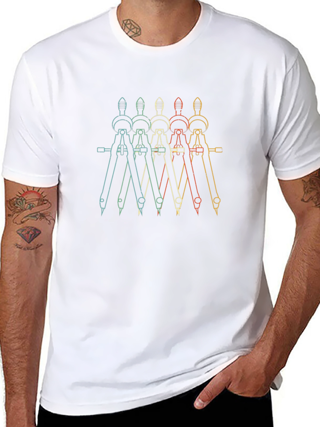 Retro Architect Compass T-Shirt