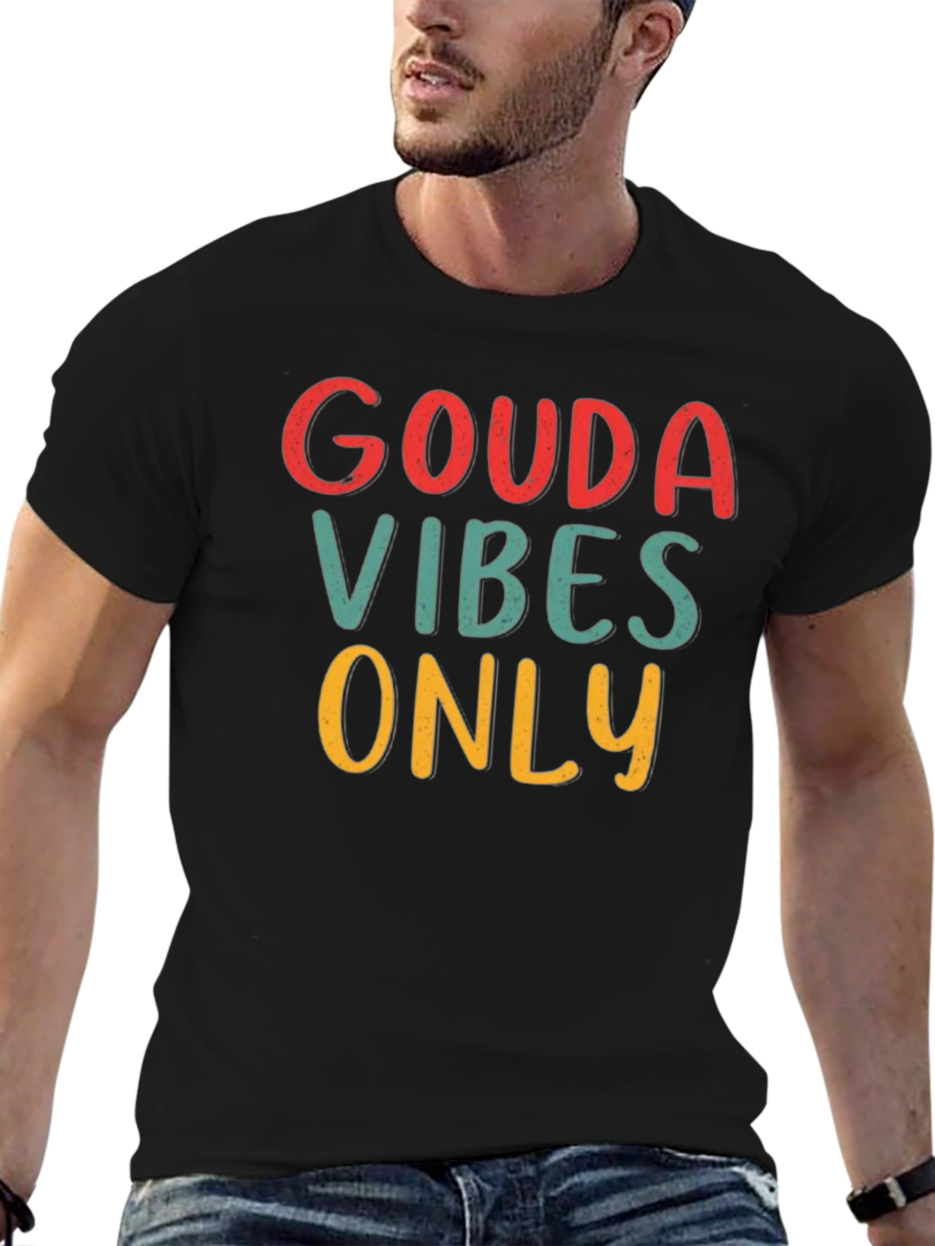 Gouda Vibes Only Graphic Tee - Black