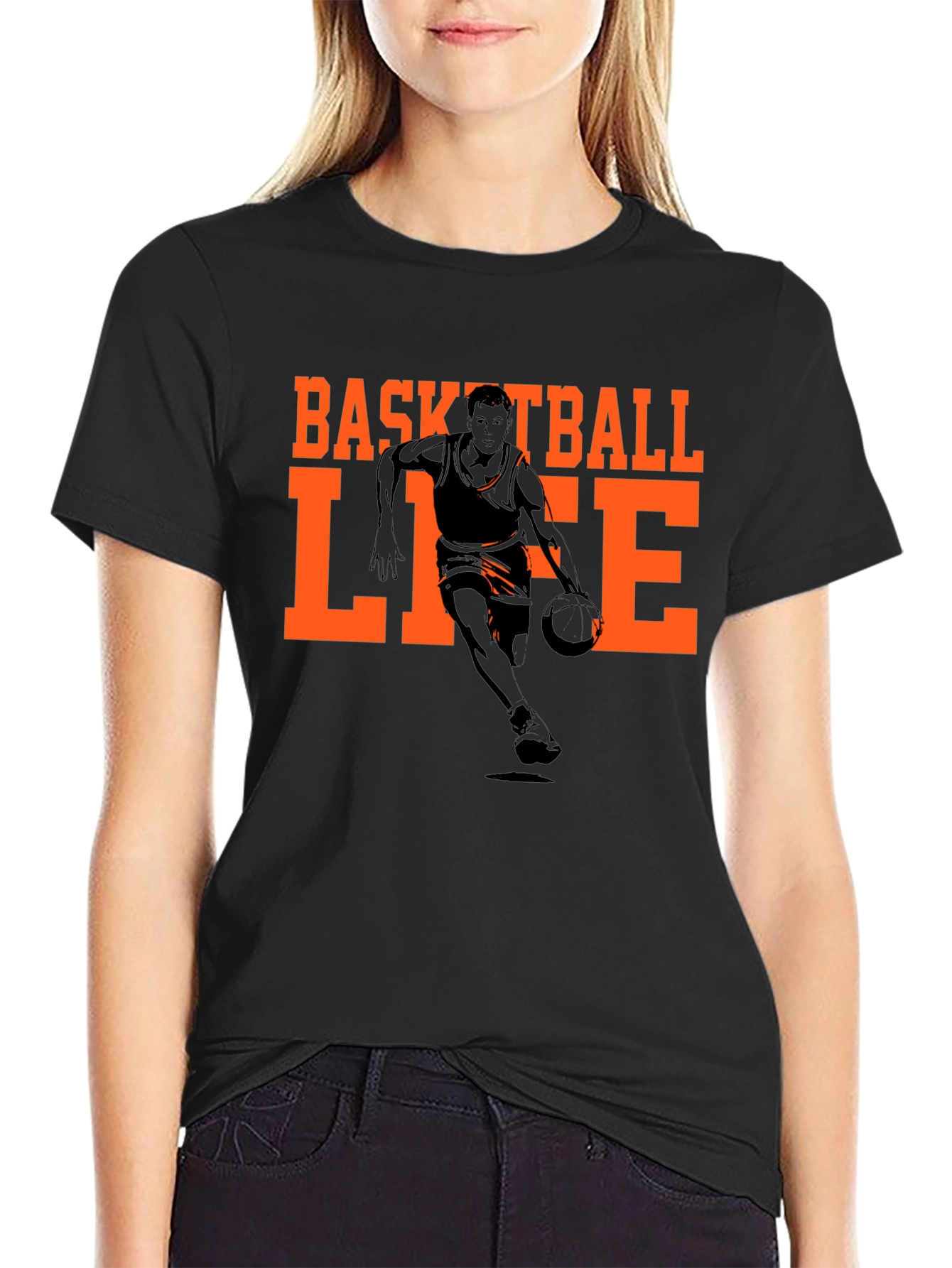 Basketball Life Graphic Tee - Black
