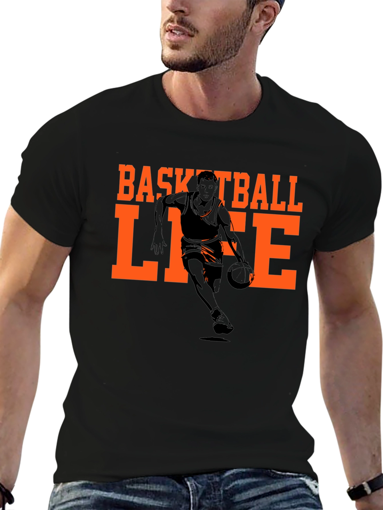 Basketball Life Graphic Tee - Black