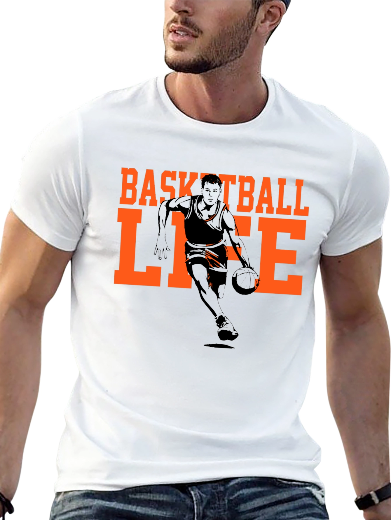 Basketball Life Graphic Tee - Black