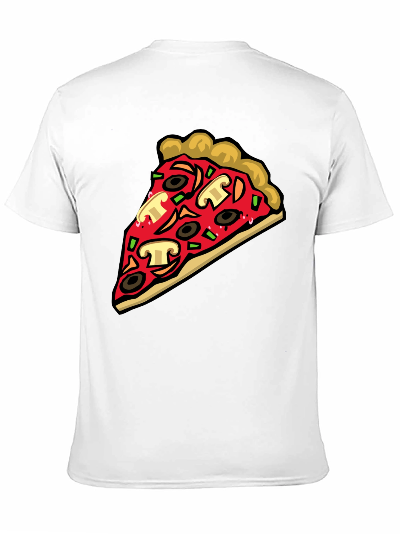 Pizza Slice Graphic Tee - Black Cotton T-Shirt