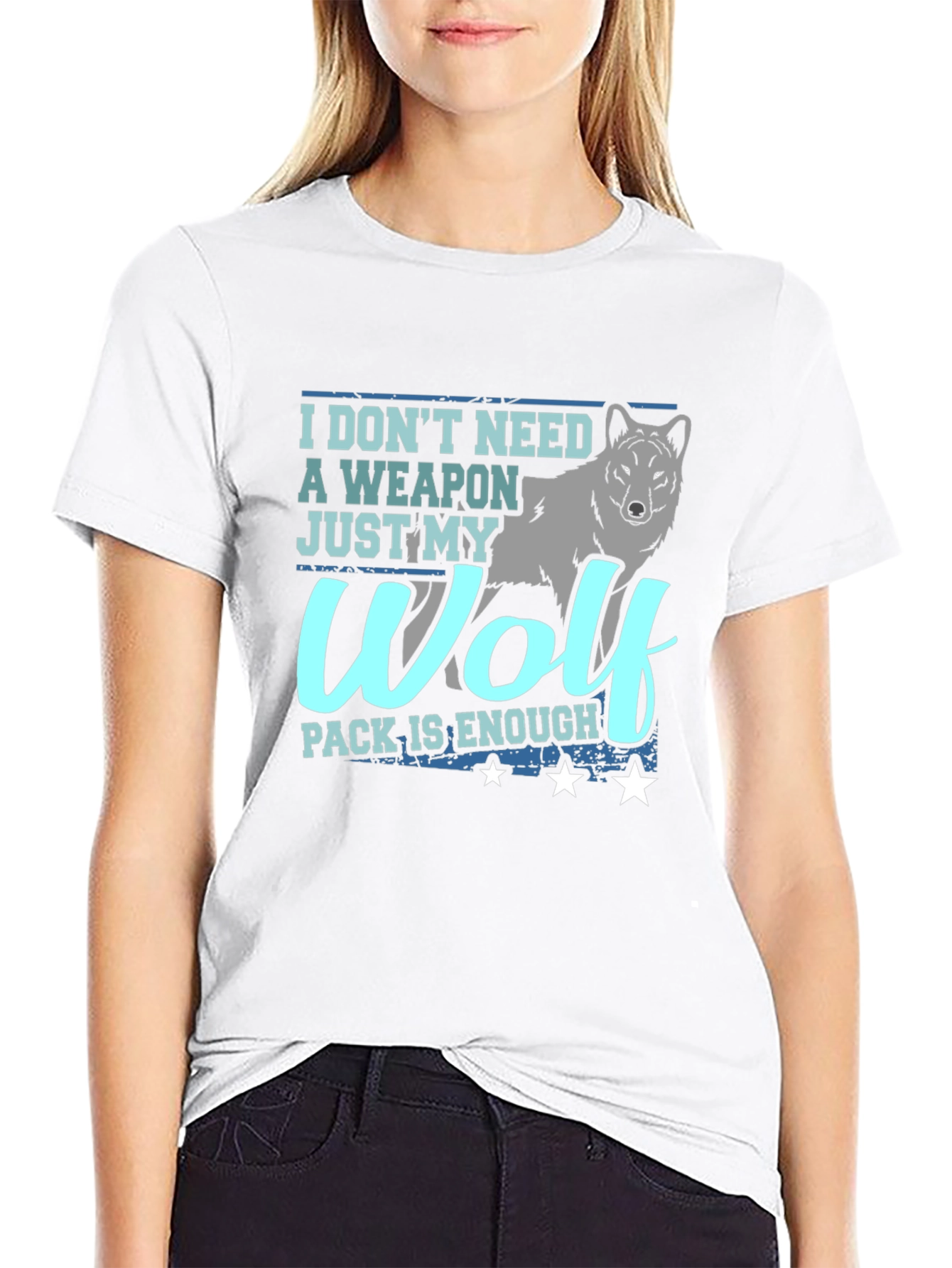 Wolf Pack Graphic Tee - Need No Weapon T-Shirt