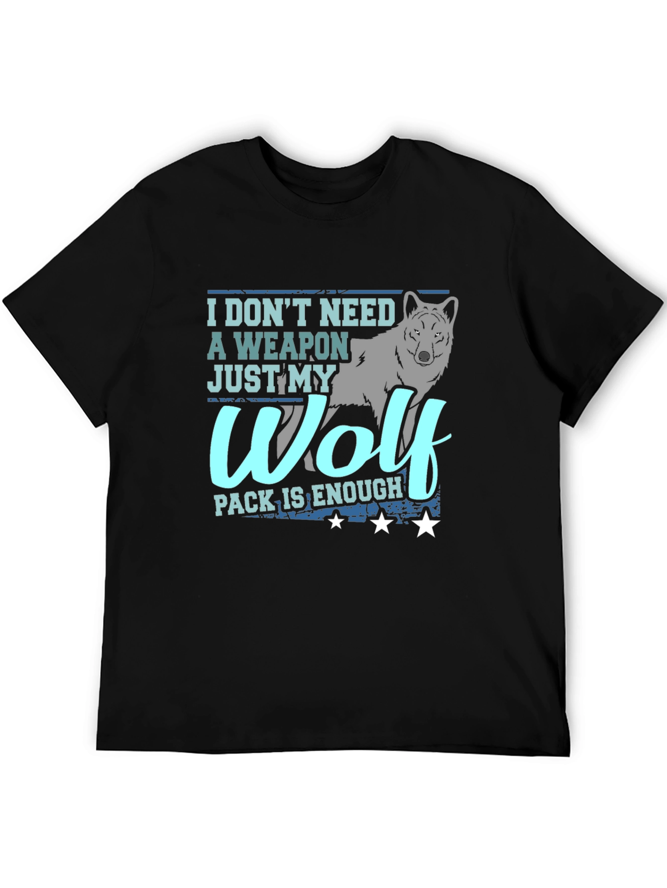 Wolf Pack Graphic Tee - Need No Weapon T-Shirt