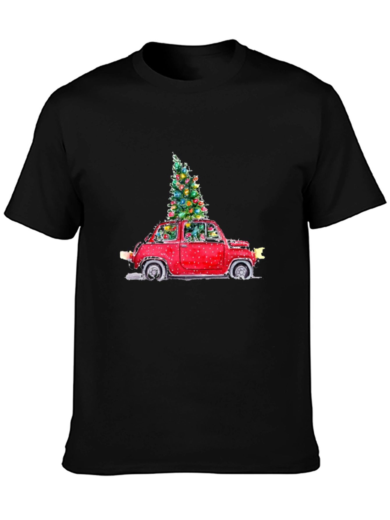 Festive Car Christmas Tree Graphic Tee
