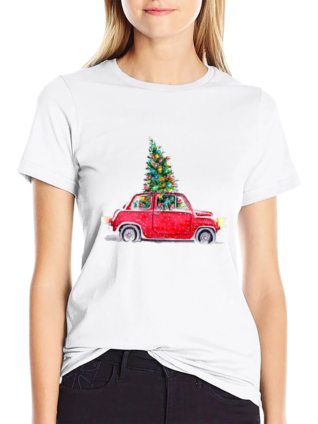 Festive Car Christmas Tree Graphic Tee