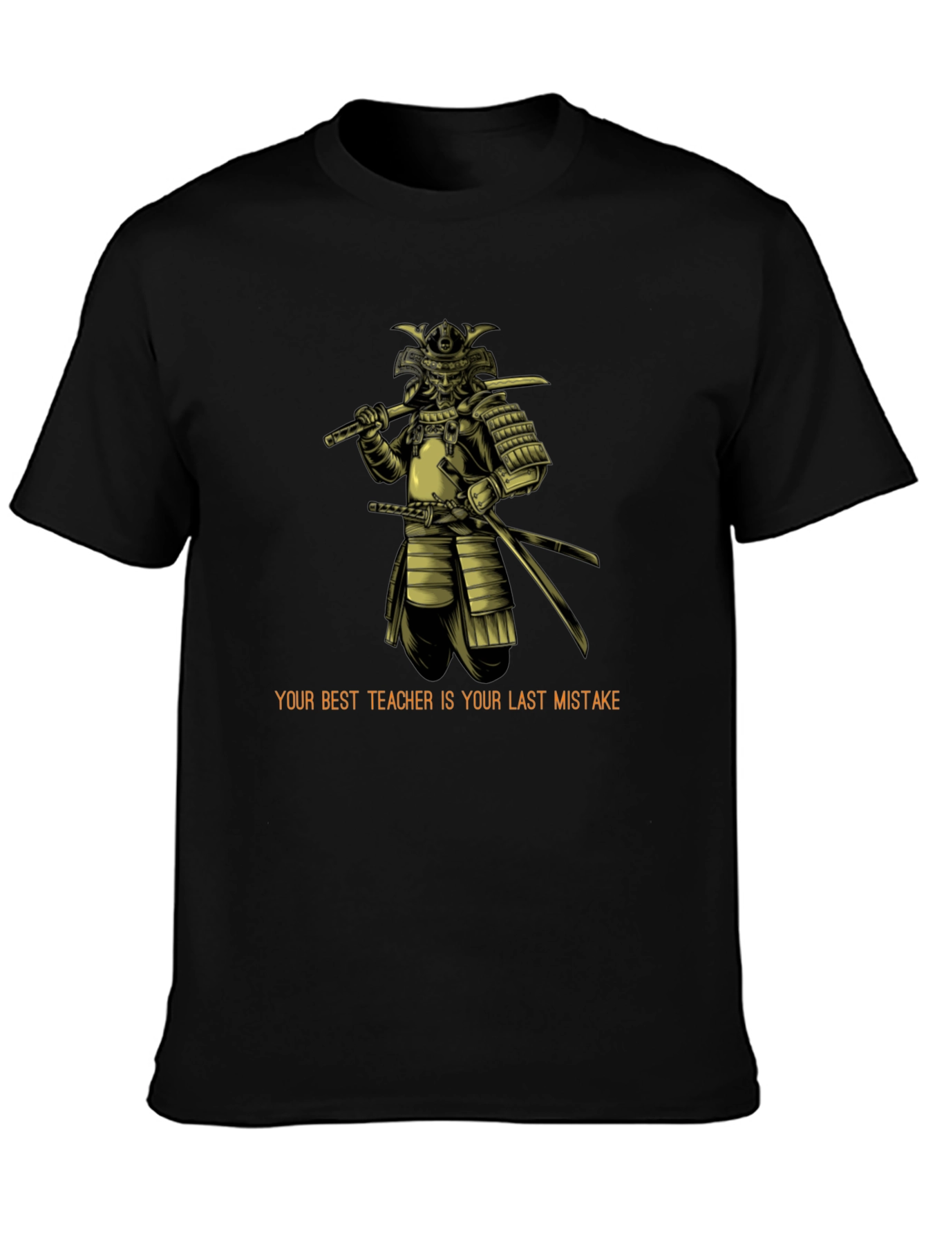 Samurai Wisdom Graphic Tee - Black Cotton Blend